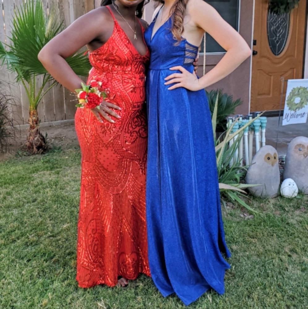 City Studio Blue Prom Dress Sparkly Size 7